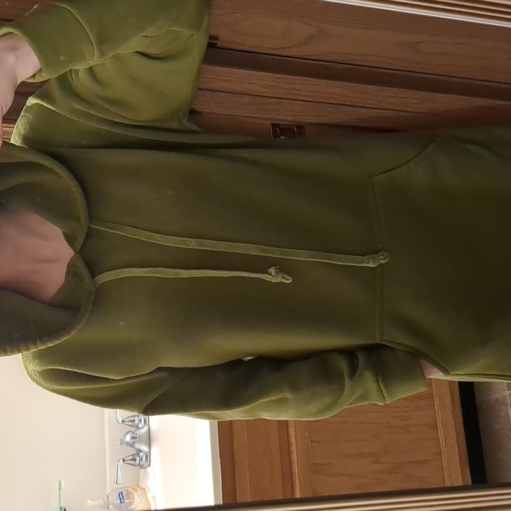 Olive green LONG hoodie dress